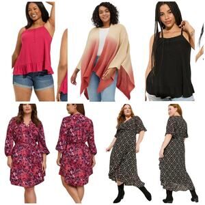 Torrid NWT 5 Piece Bundle Size 00X Ruana Wrap, 2 Swing Tanks, 2 Dresses